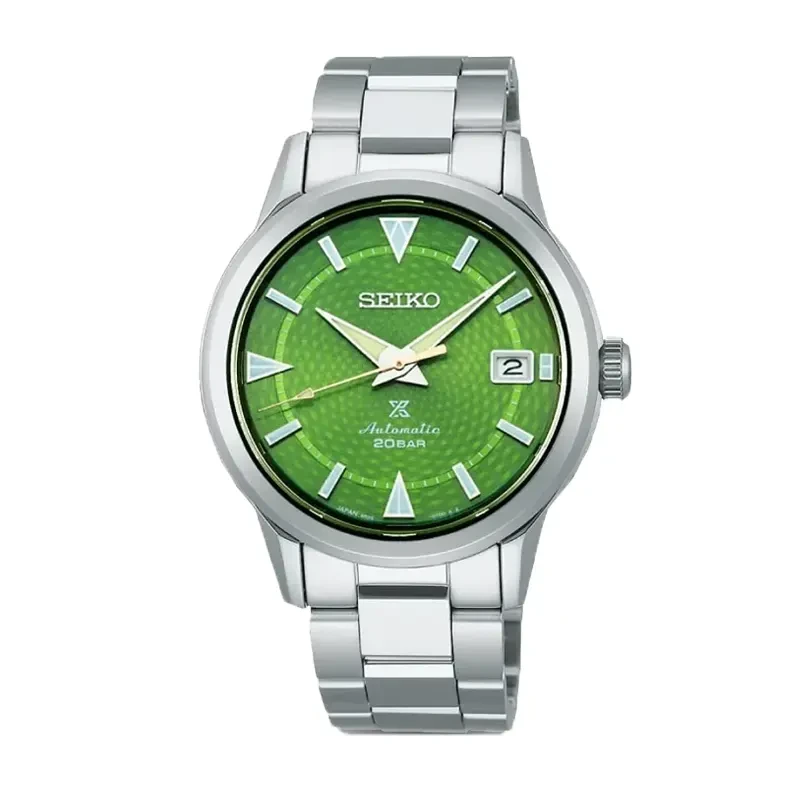 Seiko Prospex Alpinist SPB435J1 Bamboo Grove men's automatic watch with textured green dial and steel bracelet